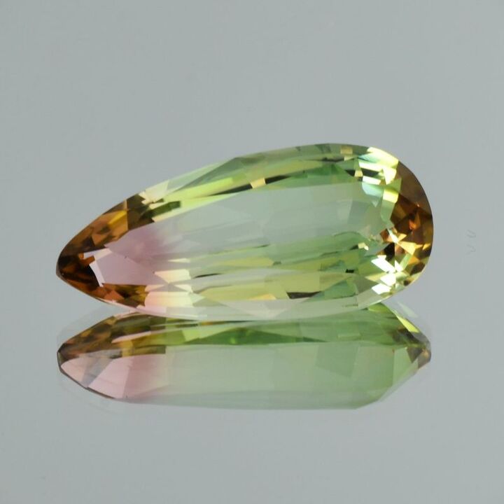 Tourmaline pear tricolor untreated 20.53 ct