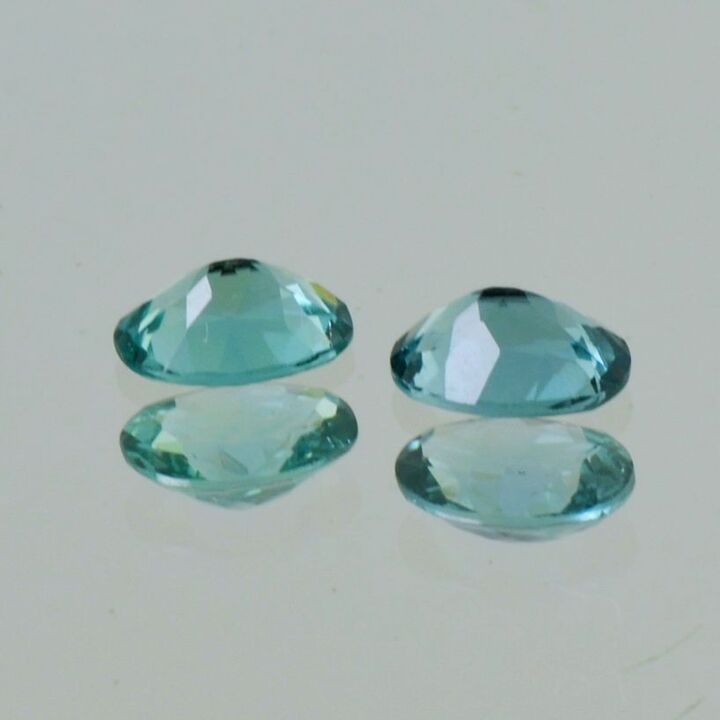 Indicolite Pair Tourmalines oval greenish blue 1.37 ct.