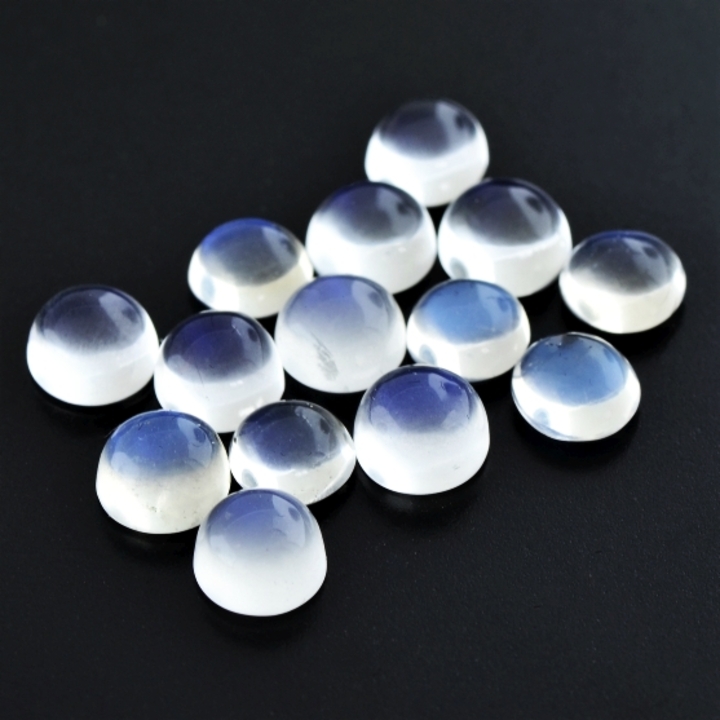 Mondstein Lot Cabochons rund bläulich-weiss 8,5 ct