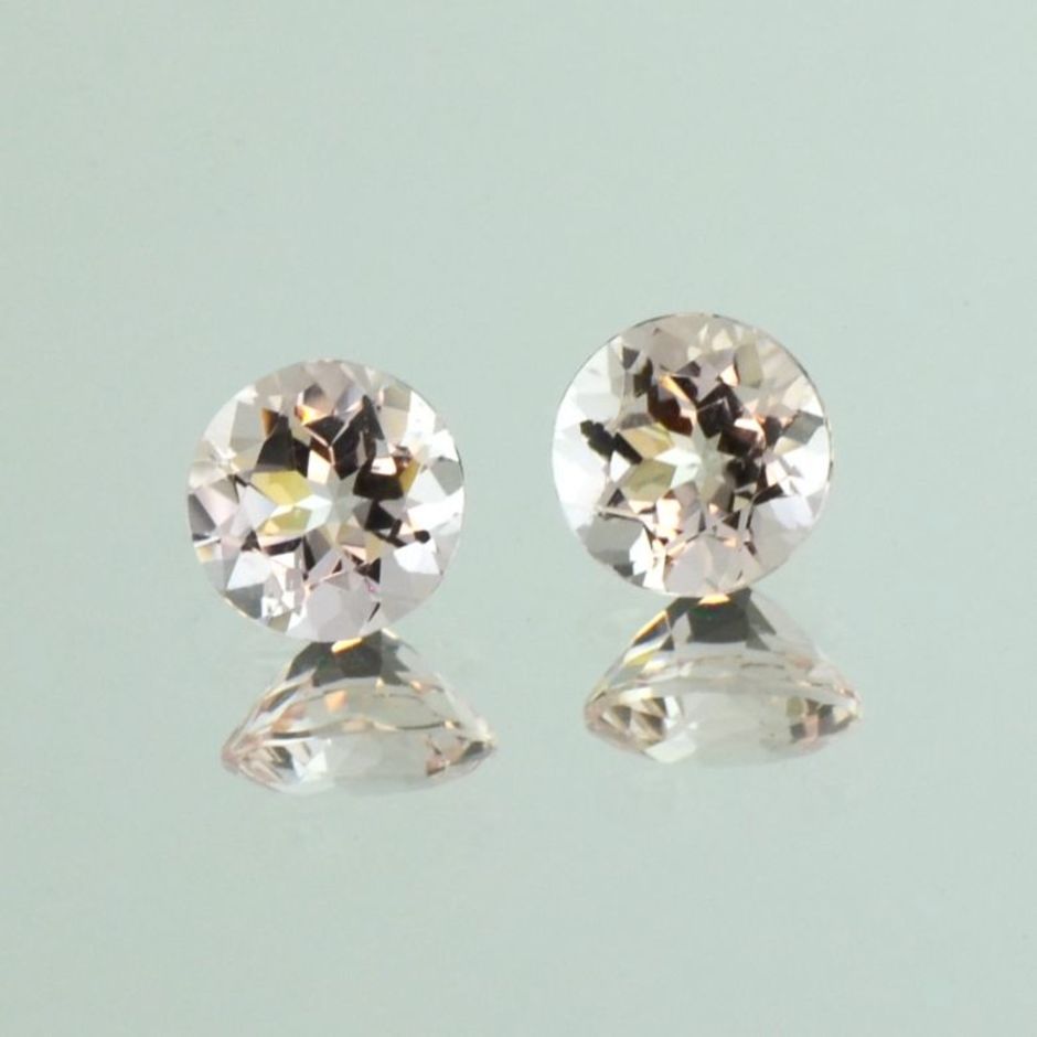 Morganit Duo rund hellrosa 2,42 ct