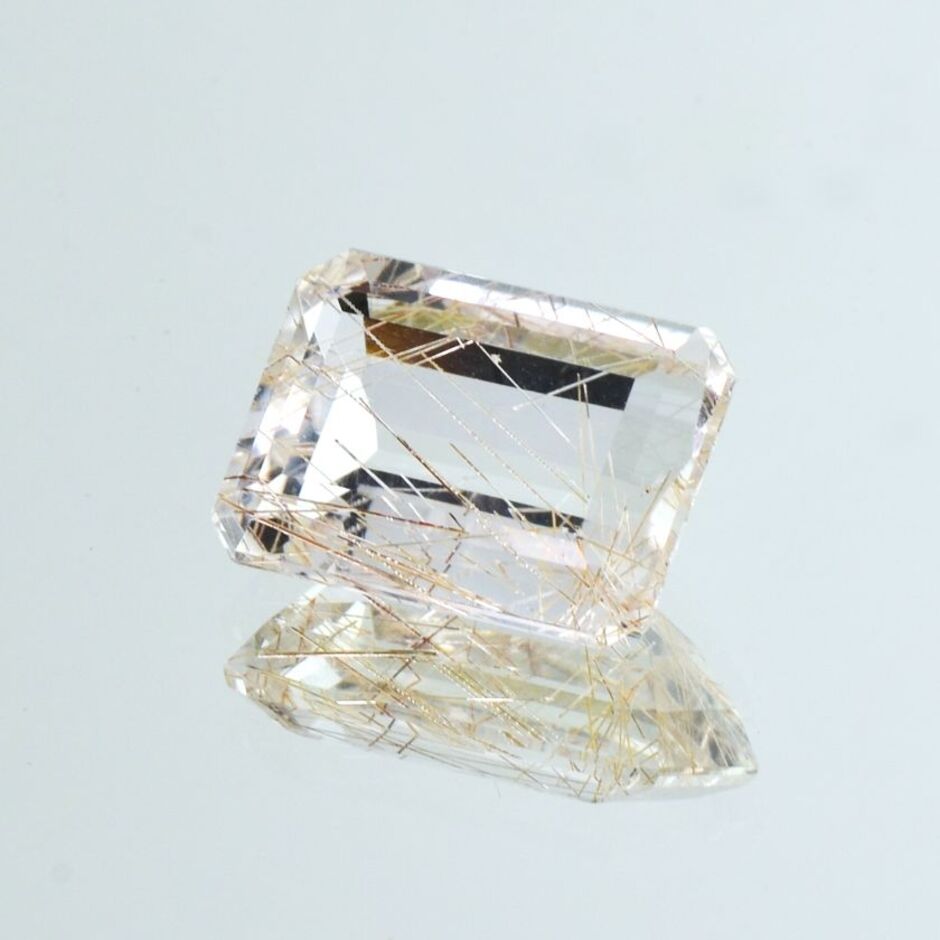 Rutilquarz octagon farblos 13,73 ct