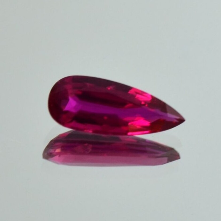 Ruby pear pinkish red unheated 2.05 ct.