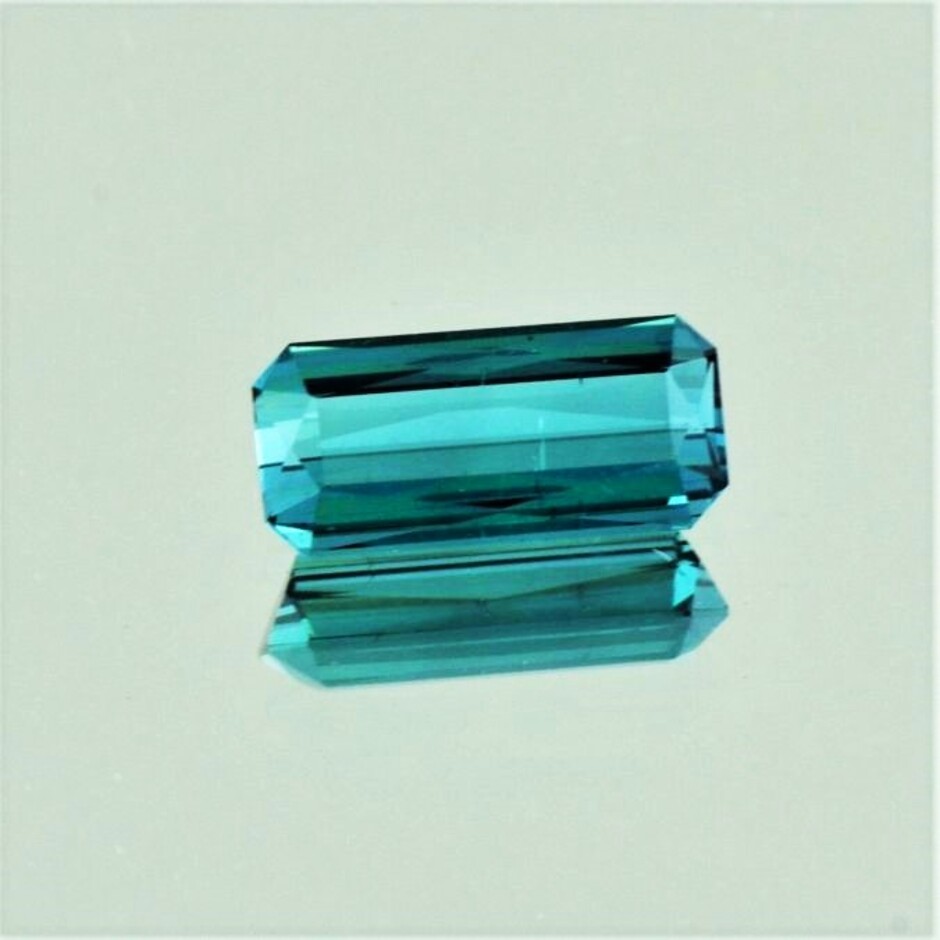 Indicolite Tourmaline octagon greenish blue untreated 2.94 ct