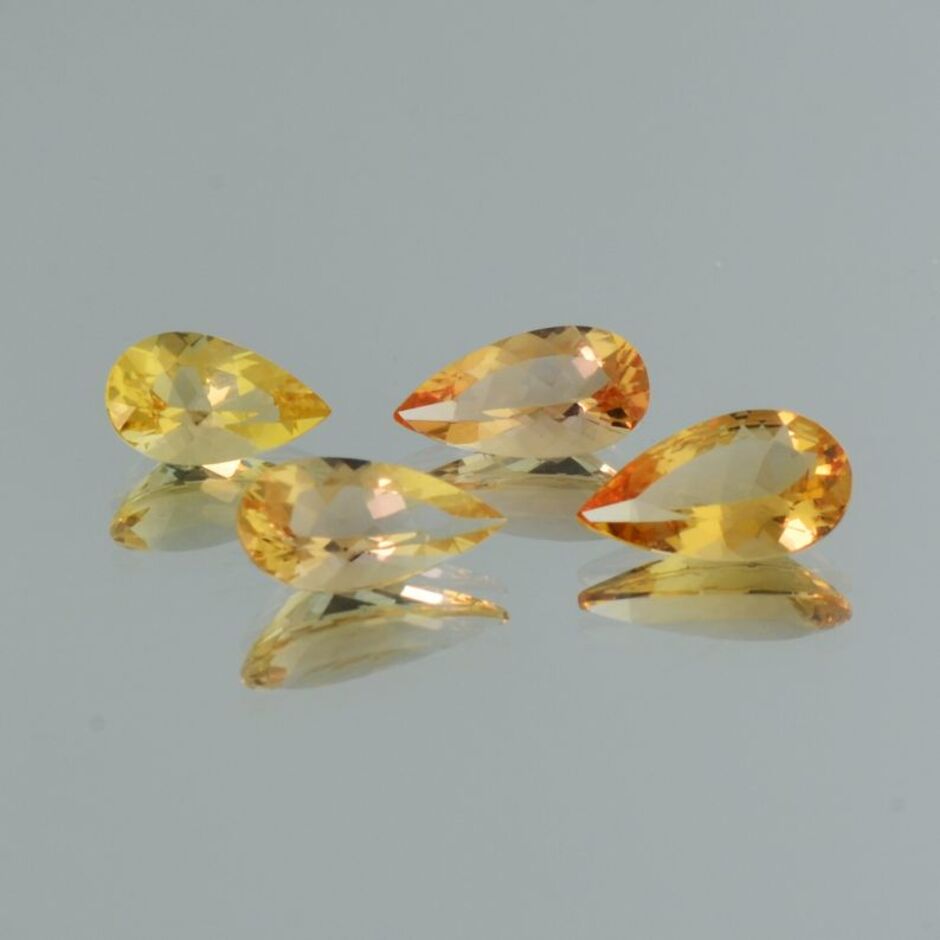 imperial Topaz Lot pear orange yellow 5.20 ct.