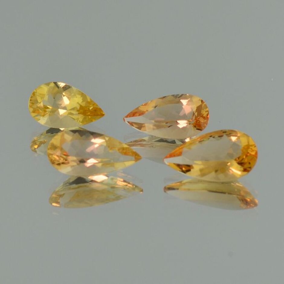 imperial Topaz Lot pear orange yellow 5.20 ct.