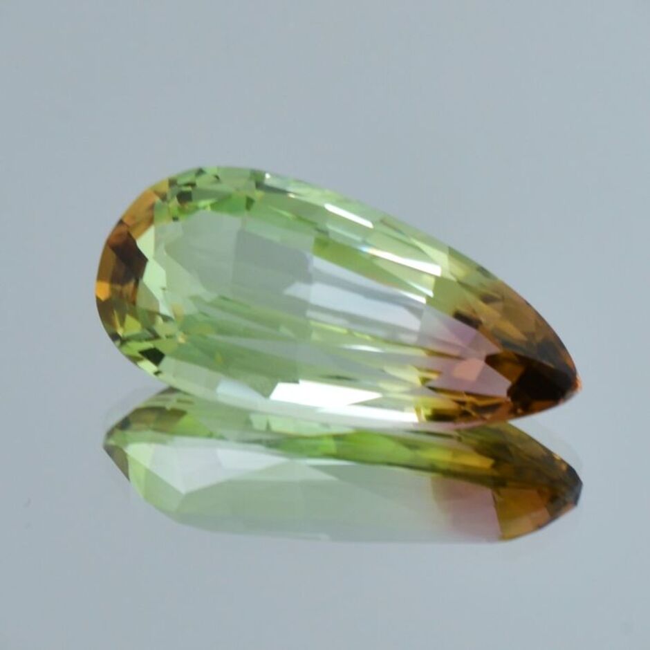 Tourmaline pear tricolor untreated 20.53 ct