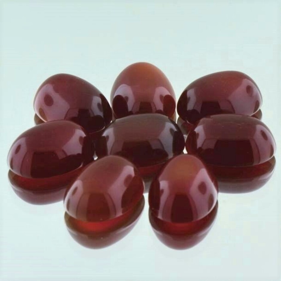 Karneol Lot Cabochons oval rotbraun 65 ct.