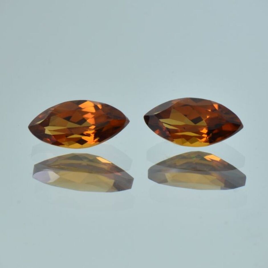Zirkon Duo Navette orangebraun 5,85 ct.