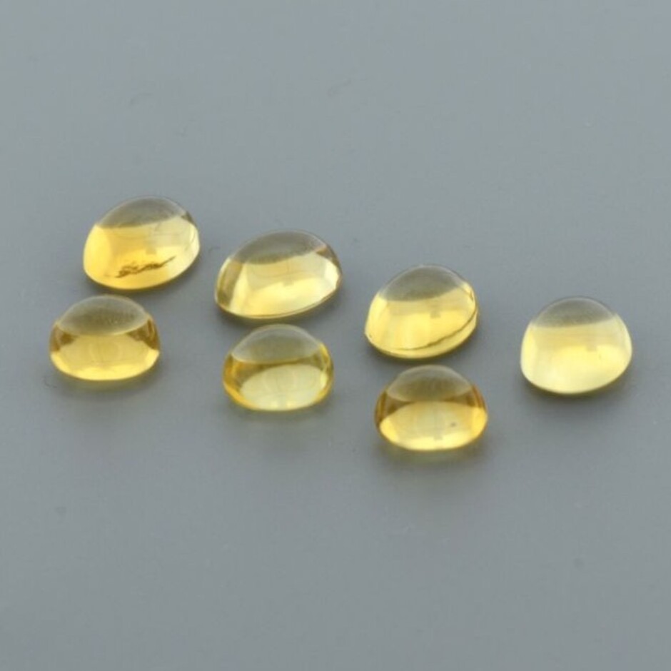 Citrin Lot Cabochons oval+rund gelb 17,42 ct.