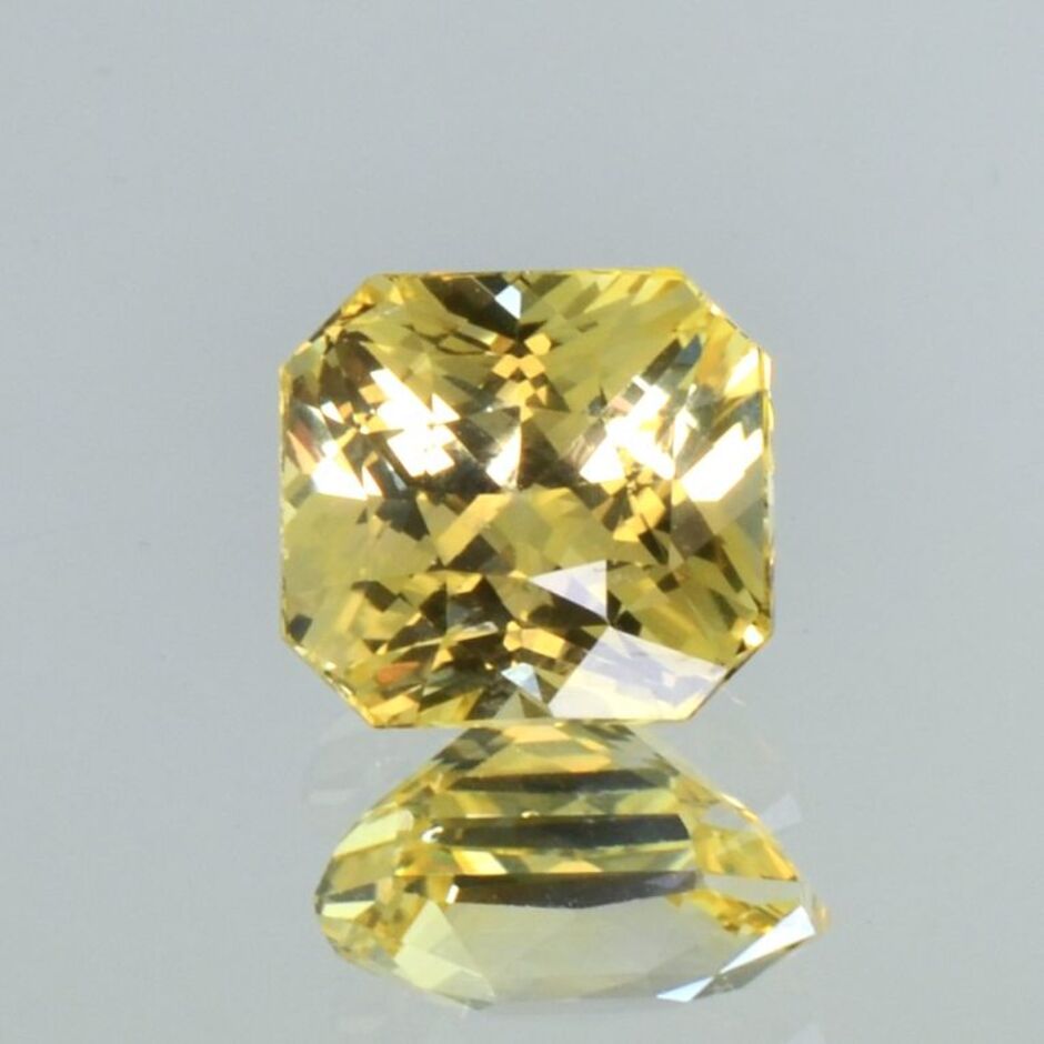 Saphir octagon-princess gelb ungebrannt 4,00 ct.